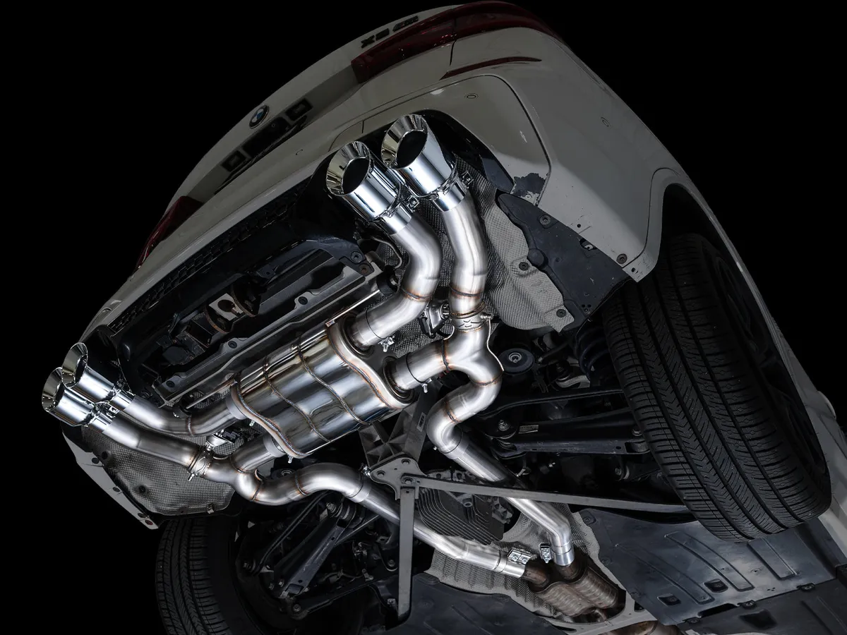 AWE Valved SwitchPath Axleback Exhaust for BMW F97 X3 M / F98 X4 M - Diamond Black Tips - 3025-43301 product image