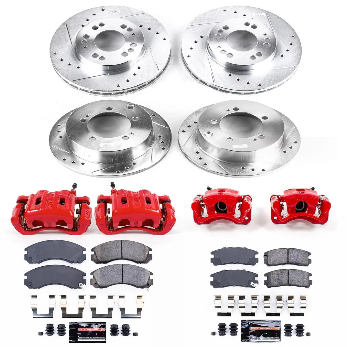 Z23 Evolution Sport Upgrade Kit: Drilled/Slotted Rotors; Carbon-Fiber Ceramic Pads; Powder Coated Calipers product image
