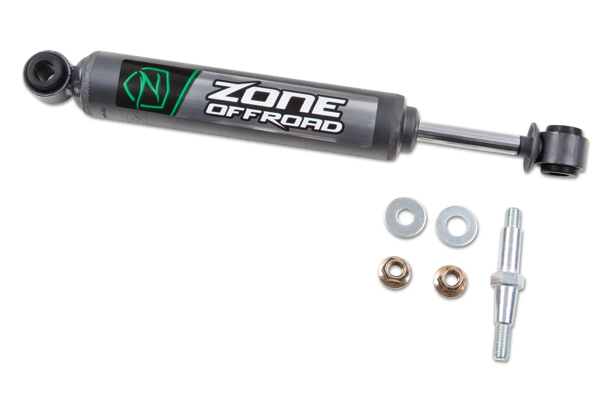 Zone Offroad Single Steering Stabilizer | Jeep Wrangler YJ / Wrangler TJ / Cherokee XJ / Comanche MJ / Grand Cherokee ZJ