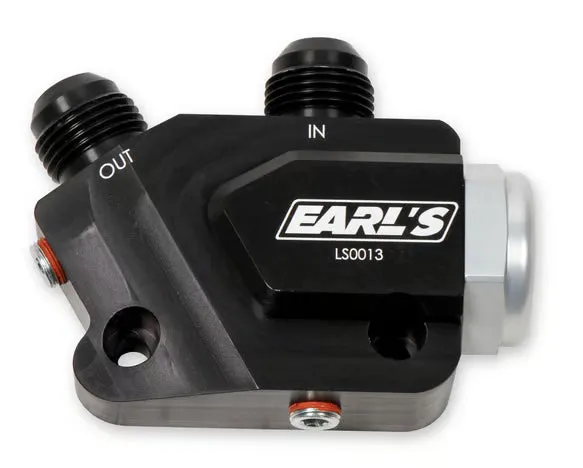 Earls LS Side Mount Oil Cooler Adapter w/ 212 degree thermostat product image
