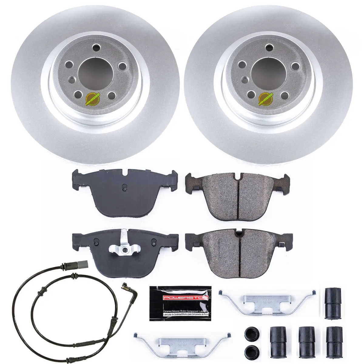 Z23 Sport Geomet Coated Rotor Kit For European Vehicles: Genuine Geomet Fully Coated Rotors; Carbon-Fiber Ceramic Pads W/Hardware; Pad Sensors product image