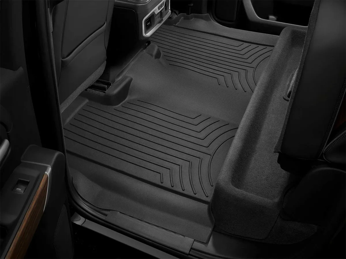 Rear FloorLiner HP Chevrolet Silverado 1500 2019 + Black Crew Cab Bucket Seating carpeted storage product image