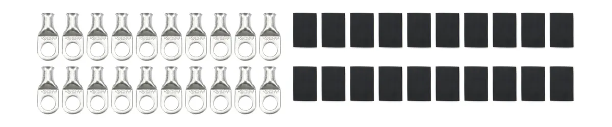 Quickcar Racing Products Ring Terminal 1/2in 4 Ga w/Heat Shrink 20pk