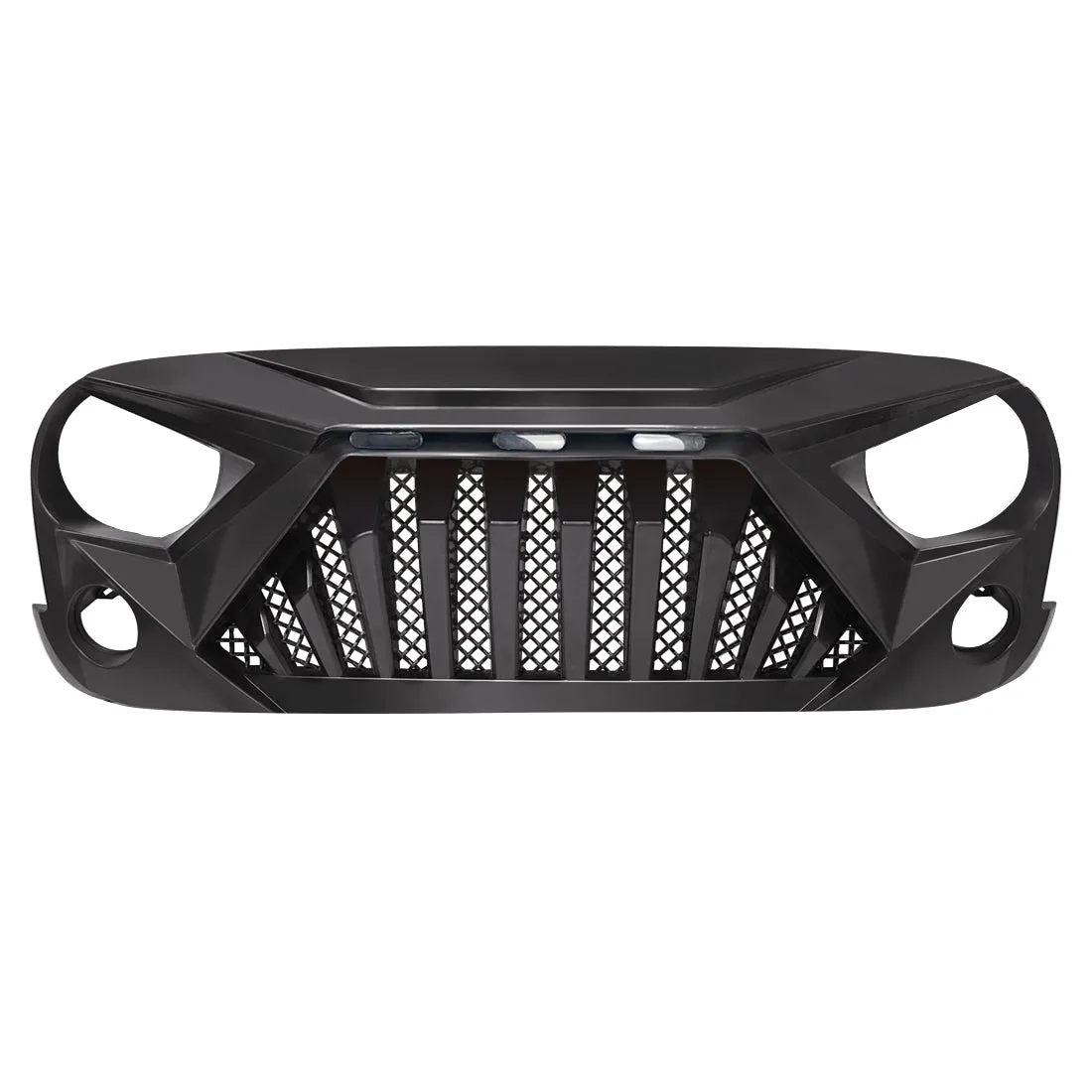 Goliath Grille W/ Amber LED Running Light - Matte Black For 07-18 Jeep Wrangler JK product image