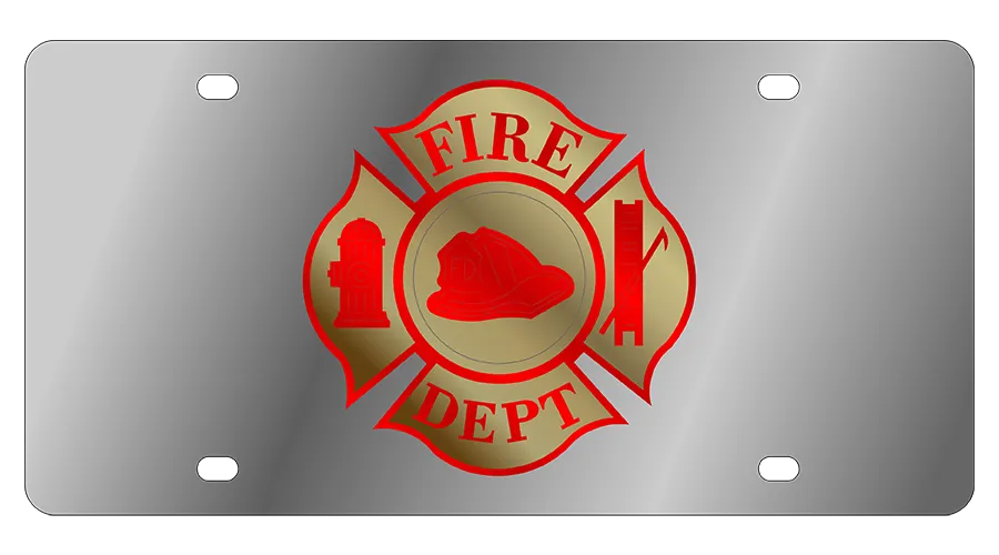 Eurosport Daytona Fire Department Cross on a Stainless Steel Plate