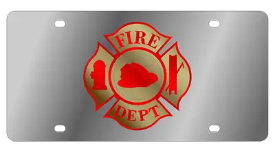 Eurosport Daytona Fire Department Cross on a Stainless Steel Plate