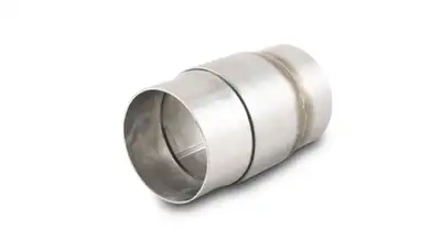 Vibrant Performance Welded Double Slip Joint Adapter; 2.5 in. Tube Size; 304 Stainless Steel; 2 Piece Assembly; Fully Welded;