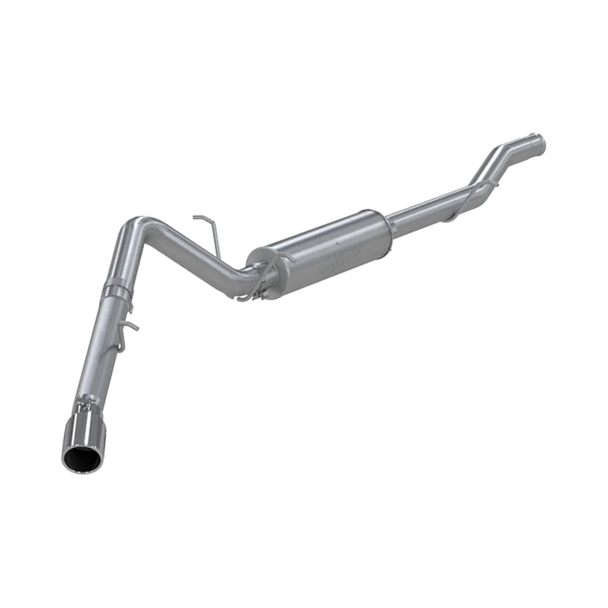 Armor Plus Cat Back Exhaust System; 3 in.; Incl. Ext. Pipe/Muffler/Over Axle Pipe/Tailpipe/Hardware/4 in. OD Tip; Single Side Exit; T409 Stainless Steel; product image