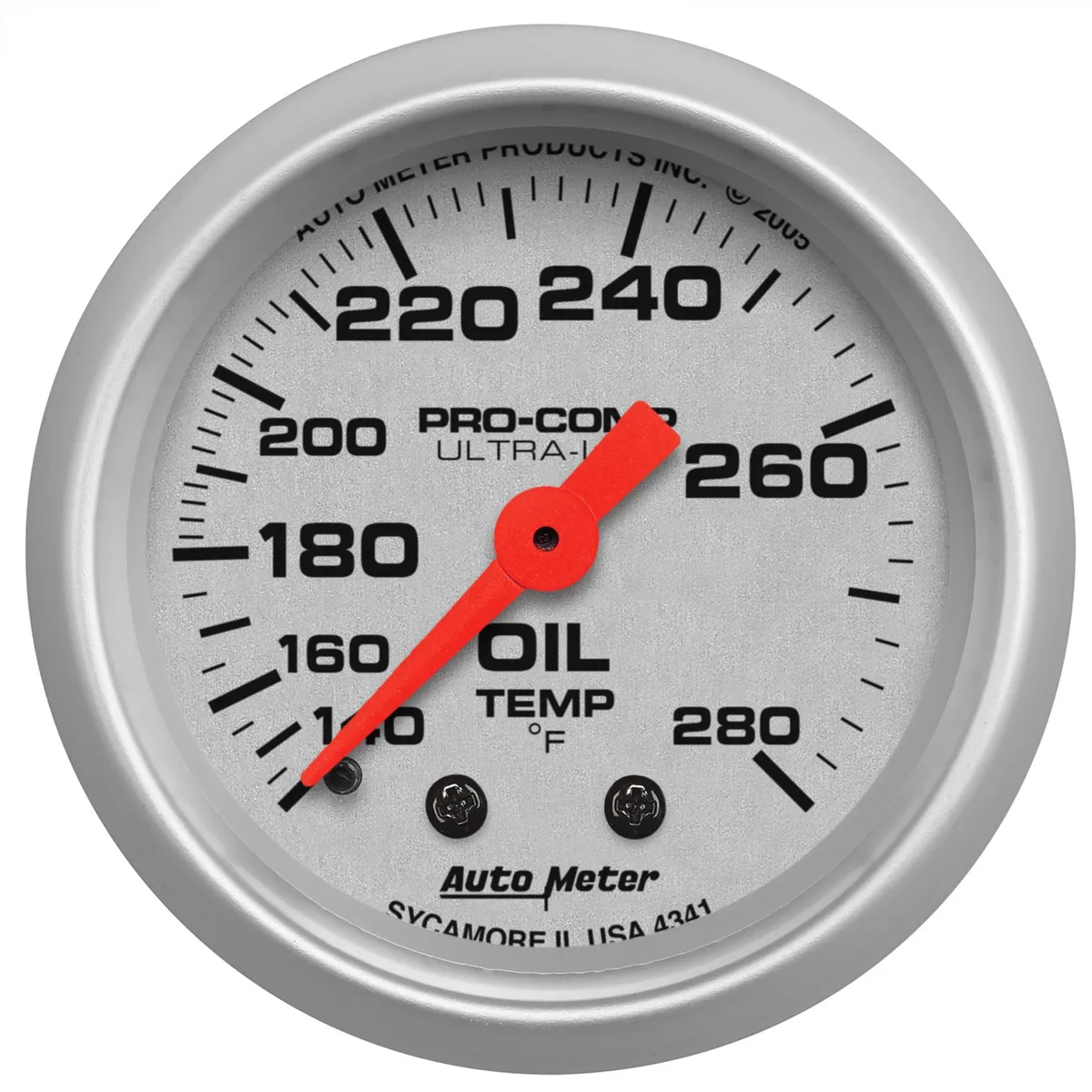Gauge, Oil Temp, 2 1/16", 140-280?F, Mechanical, Ultra-Lite product image