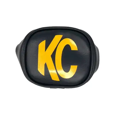 KC HiLiTES KC Hilites 3 in Soft Vinyl Cover - Round - Pair - Black / Yellow KC Logo