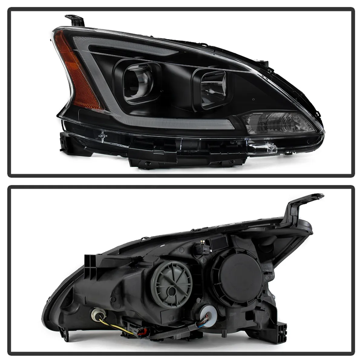 1315 Sentra Halogen Models Only DRL LED Light Bar Projector Headlights Black sm product image