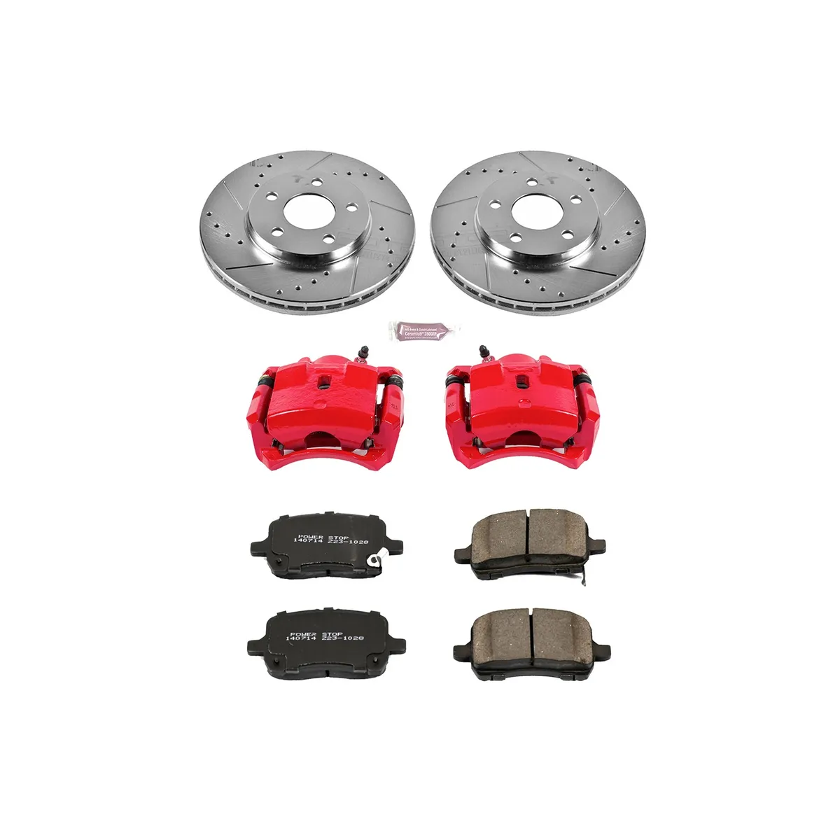 Z23 Evolution Sport Upgrade Kit: Drilled/Slotted Rotors; Carbon-Fiber Ceramic Pads; Powder Coated Calipers product image