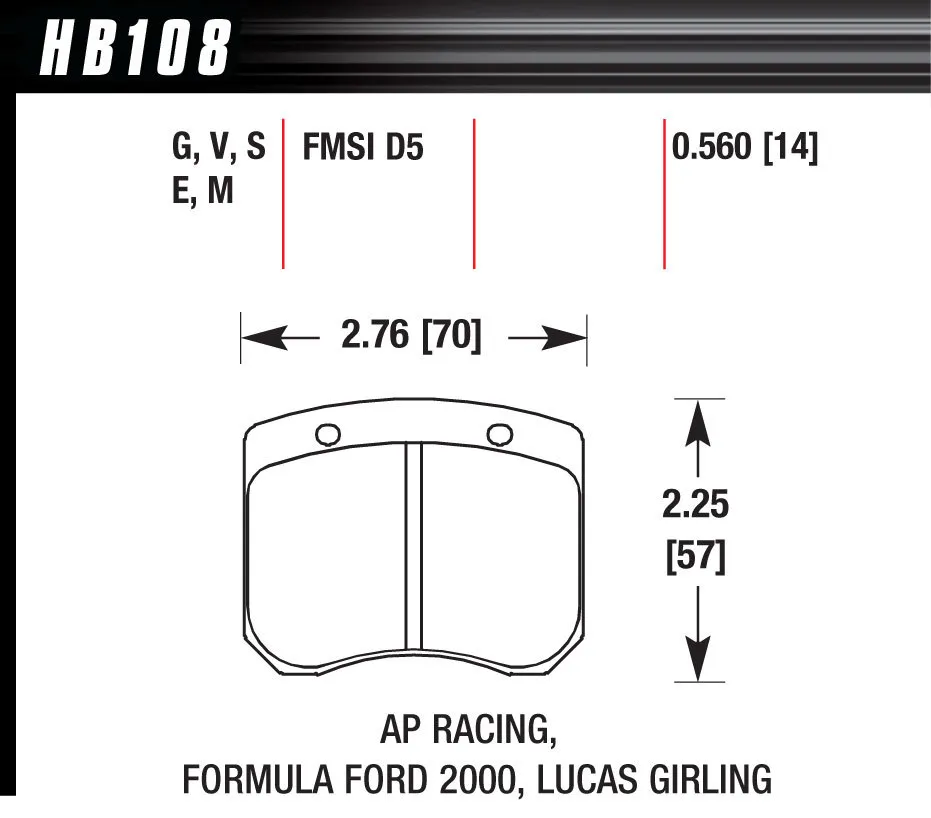 Hawk Performance Blue 9012 Disc Brake Pad; 0.560 Thickness; Fits AP Racing; FF 2000;