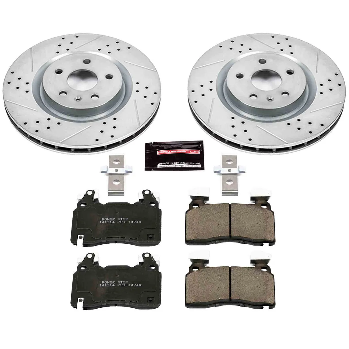 Z23 Evolution Sport Upgrade Kit: Drilled/Slotted Rotors; Carbon-Fiber Ceramic Pads W/Hardware product image
