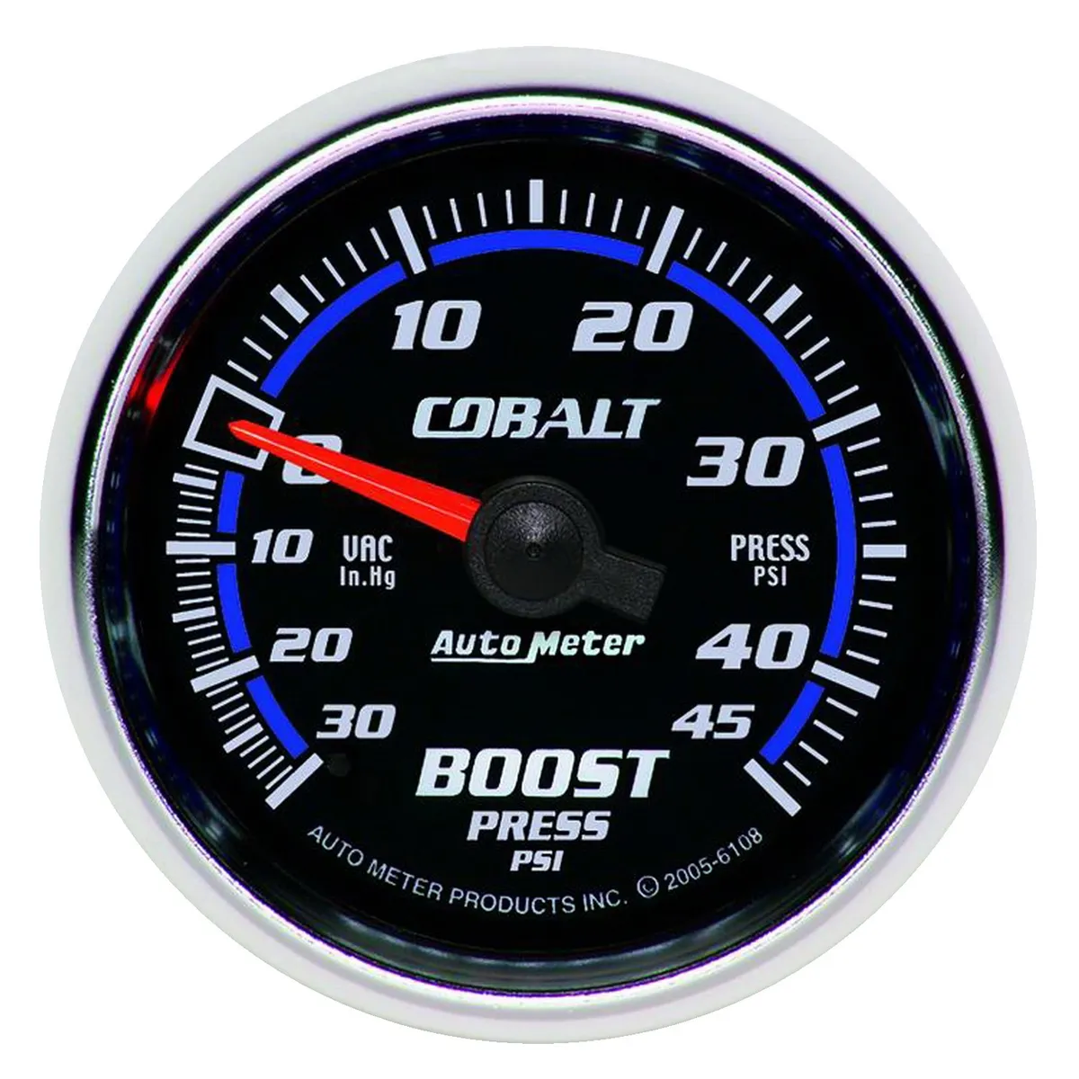 Gauge, Vac/Boost, 2 1/16", 30inHg-45psi, Mechanical, Cobalt product image