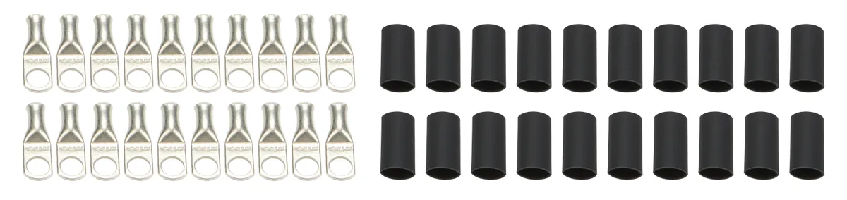 Quickcar Racing Products Ring Terminals 1/2in 6 Ga w/Heat Shrink 20pk