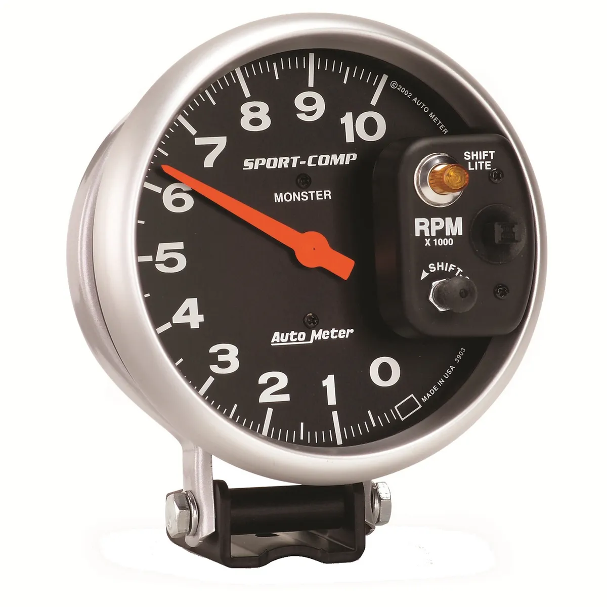 Gauge, Tachometer, 5", 10k RPM, Pedestal w/ int. Shift-Lite, Sport-Comp product image