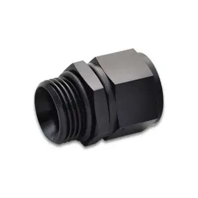 Vibrant Performance Female AN Flare to Male ORB Adapter Fitting; -8AN Female x -8AN ORB; 6061 Aluminum; Black Anodized;