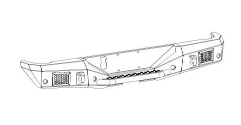 Go Rhino 373120T - Rockline Rear Full Width Bumper - Textured Black product image