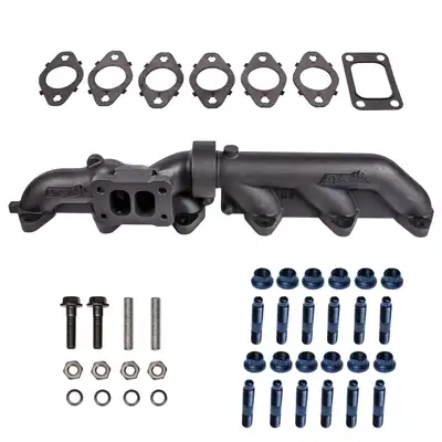 ATS Diesel Performance ATS Pulse Flow Exhaust Manifold Kit Fits 2003-2007 5.9L Cummins 2-Piece T3 T4 With Optional Premium Hardware And Gaskets