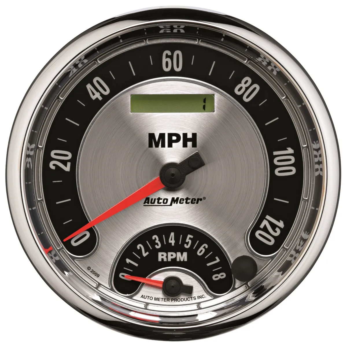 5 In. Quad Gauge, 8k Rpm/120 Mph/100 Psi/100-250 Fahrenheit/8-18v/240-33 o, American Muscle product image