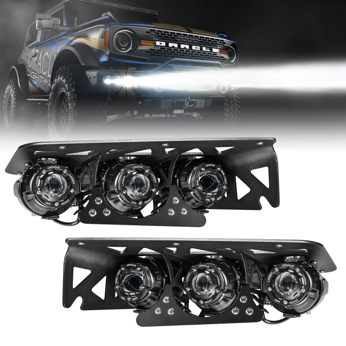 Oracle Lighting 2021-2025 Ford Bronco Off Road Laser Auxiliary Lights + LED Fog Light Kit For Steel Bumper product image