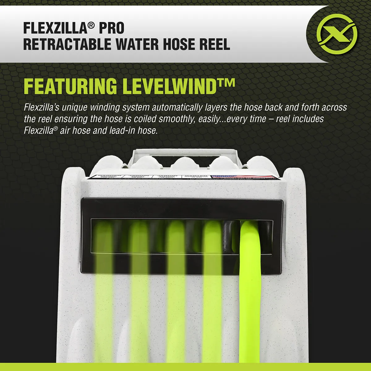 Fzp Pro Retractable Water Hose Reel w/ lw 1/2in x 70ft product image