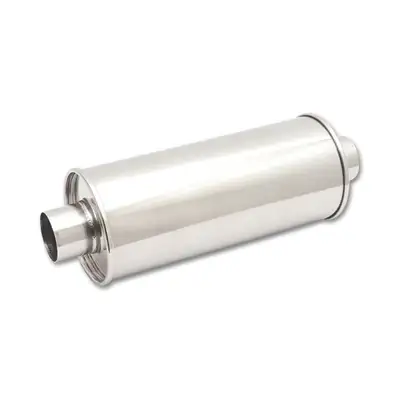 Vibrant Performance STREETPOWER Round Muffler; Round; 2.5 in. Inlet ID; 2.5 in. Outlet ID; 14 in. Body L; 19 in. Overall L; 6 in. Muffler OD; Center/Center Location;