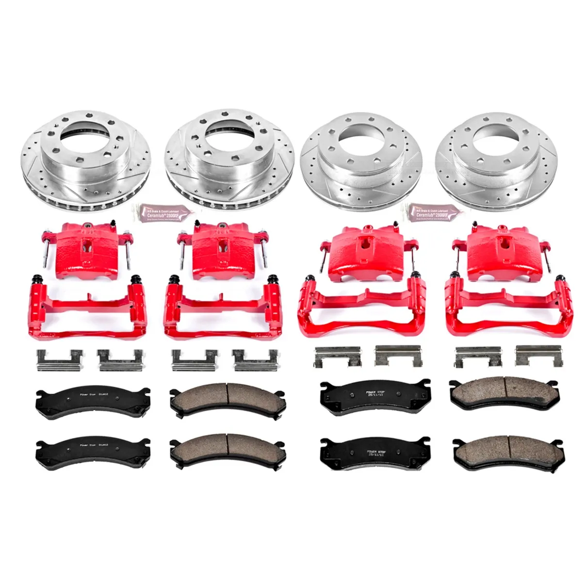 Z23 Evolution Sport Upgrade Kit: Drilled/Slotted Rotors; Carbon-Fiber Ceramic Pads; Powder Coated Calipers product image