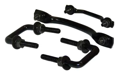 Crown Automotive Jeep Replacement Windshield Tie Down Kit 1987-1995 YJ Wrangler;1955-1983 CJ-5;1955-1975 CJ-6;1976-1986 CJ-7;1981-1986 CJ-8;