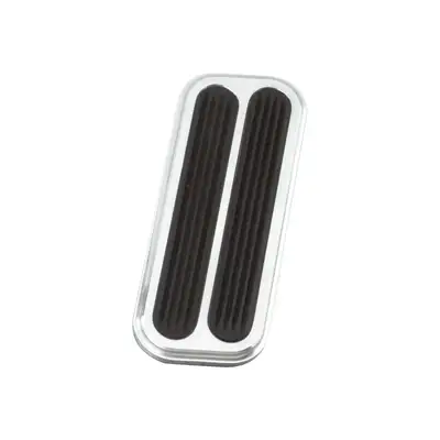 Lokar Throttle Pedal Pad; Brushed; w/Rubber Insert; Billet Aluminum;