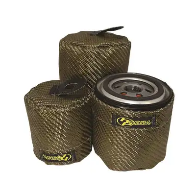 Heatshield Products Lava Oil Filter Shield Protects Oil Filters From Ambient Heat And Road Debris.