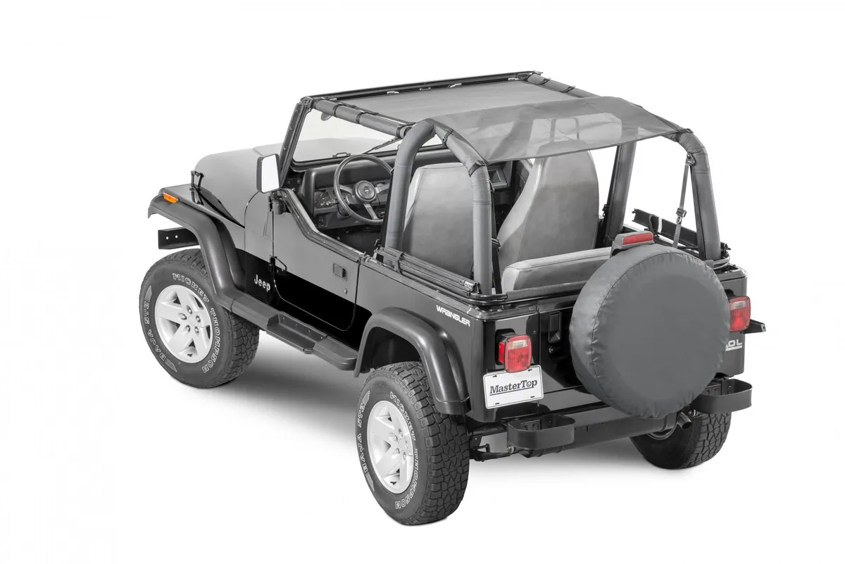 Jeep TJ/YJ Mesh Bimini Top ShadeMaker Plus For 92-06 Wrangler TJ/YJ Black MasterTop product image