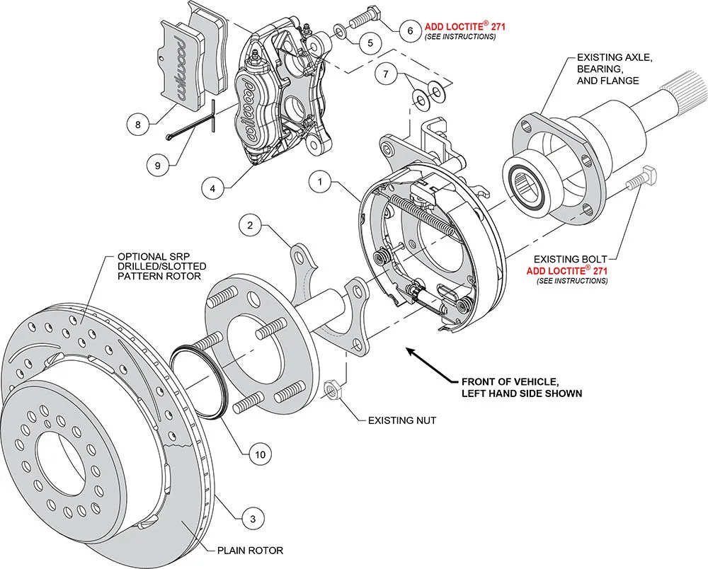 Wilwood FDLI PS Park Brake Kit New Big Ford 2.50in Offset Front Caliper Mt. product image