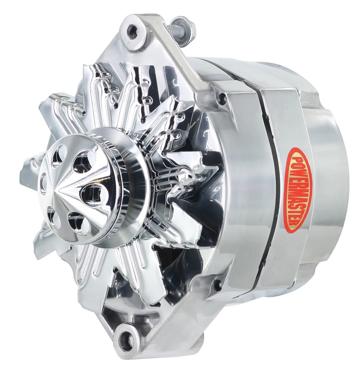 Power Master Alternator; 12si; 150 Amp; 100 Idle; 1 Groove V Type Pulley; Cone; Polished;