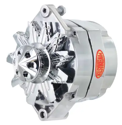 Power Master Alternator; 12si; 150 Amp; 100 Idle; 1 Groove V Type Pulley; Cone; Polished;