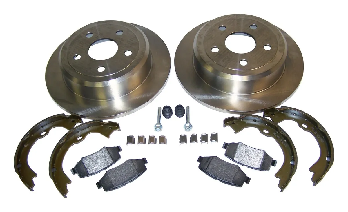 Disc Brake Service Kit; Rear; Kit Includes Pads/Rotors/Parking Brake Shoe And Lining Kit/Boots/Pins/Spring; product image