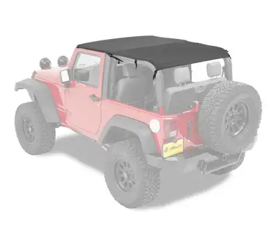Bestop Jeep Wrangler Bikini Top Header Safari Cable Style Bikini Tops For Jeep 2010-2018 Wrangler JK 2 Door Black Diamond Bestop