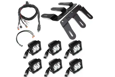 ZROADZ Off Road Products 21c Bronco Front Bumper OEM Fog LED Kit Incl(6)3in White Zroadz LED Pod Lights & Universal Harness
