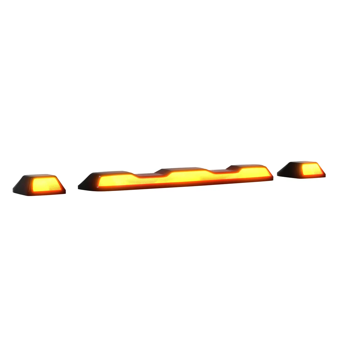 Gmc Chevy 20-23 4th Gen Body Style Heavy-Duty 3-Piece Set Amber Cab Roof Light Lens With 2-Way Forward Rear Facing Amber Ultra High-Power Leds - Includes Complete Wiring Kit For Installation on Truck That Did Not Come With OEM Installed Cab Roof product image