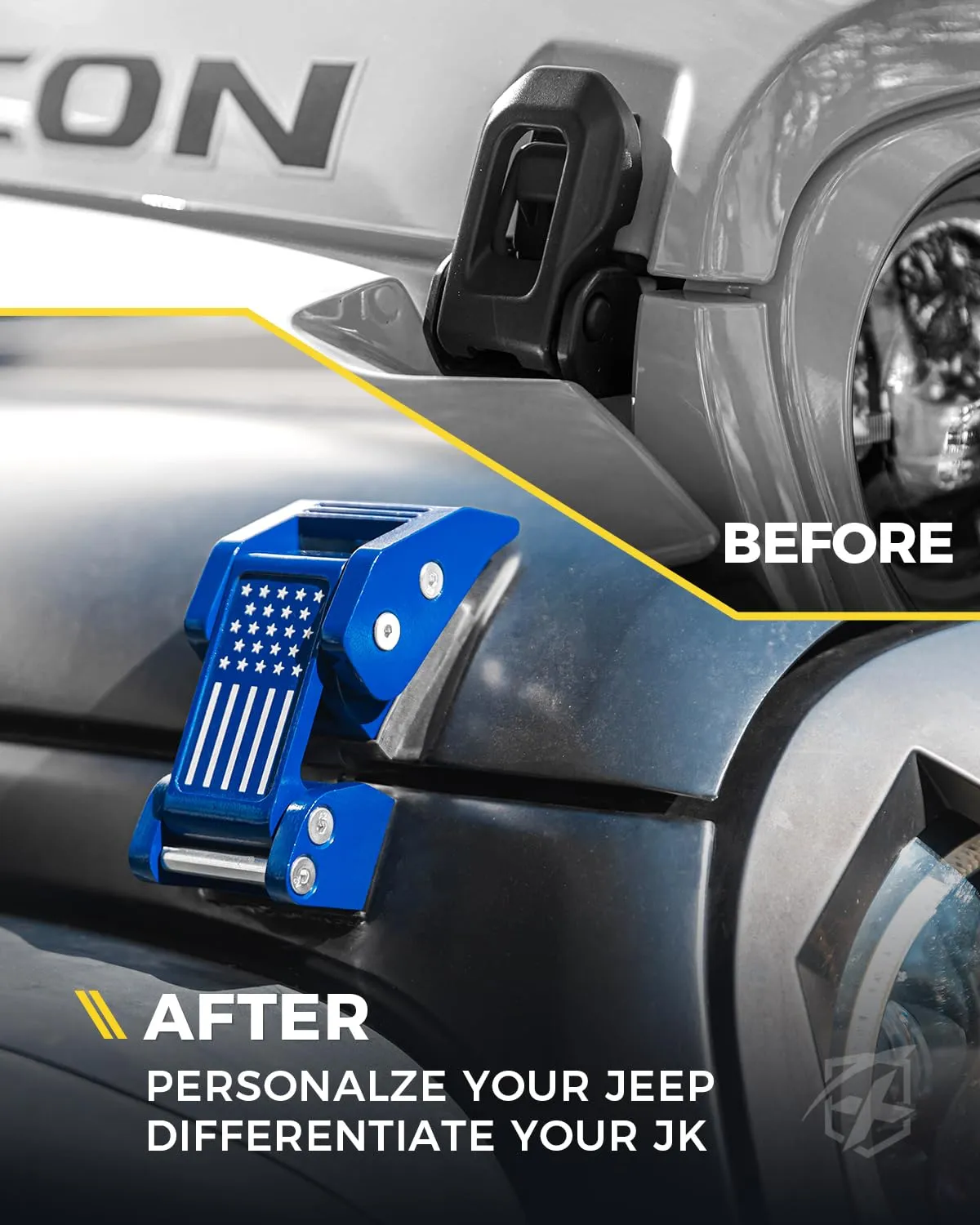 Jeep Wrangler Aluminum Hood Latch with U.S. Flag product image