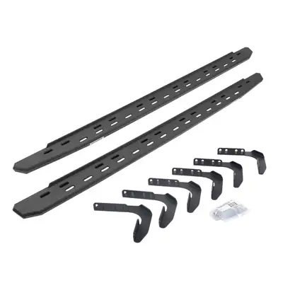 Go Rhino Go Rhino 69618087ST - RB30 Slim Line Running Boards with Mounting Bracket Kit - Protective Bedliner Coating