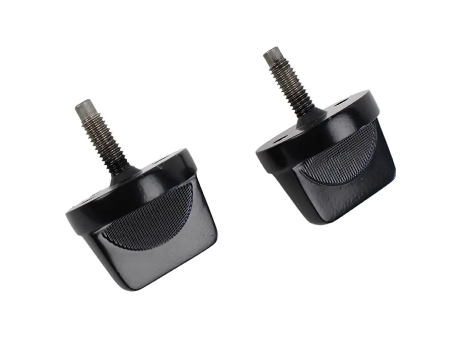 Jeep CJ/YJ Windshield Knobs Pair 76-95 CJ and Wrangler YJ Powdercoat Black Kentrol product image