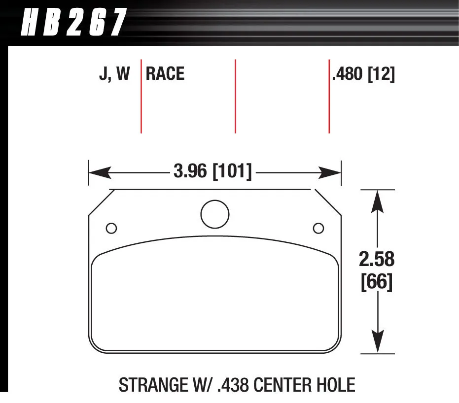 Hawk Performance DTC-30 Disc Brake Pad; 0.480 Thickness; Fits Strange w/0.438 in. Center Hole;
