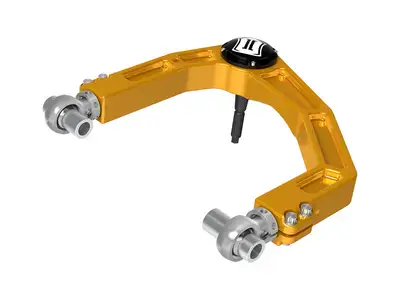 ICON Vehicle Dynamics ICON 2024-2025 Toyota Tacoma/2024-2025 Toyota Land Cruiser 250 Series/2024-2026 Lexus GX550/2025-2026 Toyota 4Runner, Front, Billet Upper Control Arms w/ Delta Joint Pro, Gold Anodizing