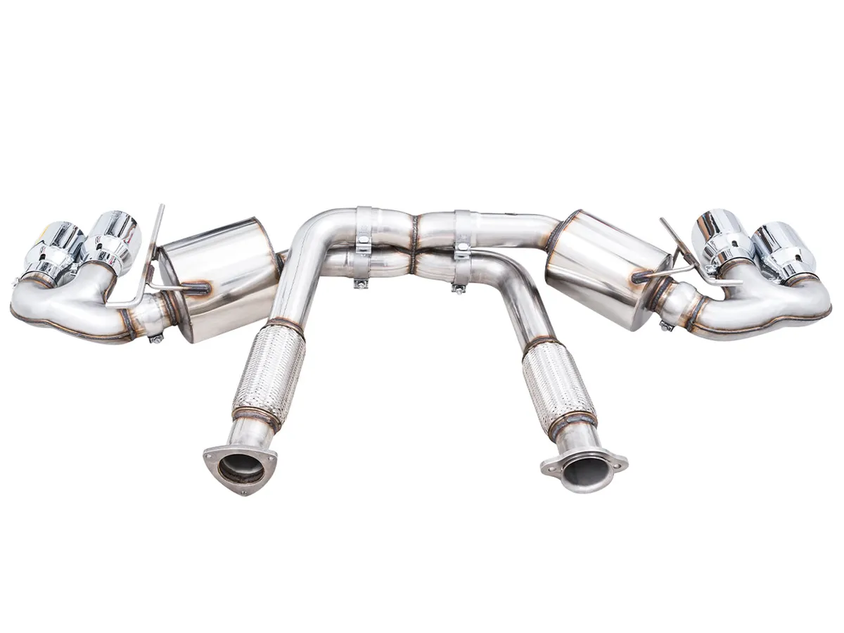 AWE Track Edition Exhaust for C8 Corvette - Quad Chrome Silver Tips product image