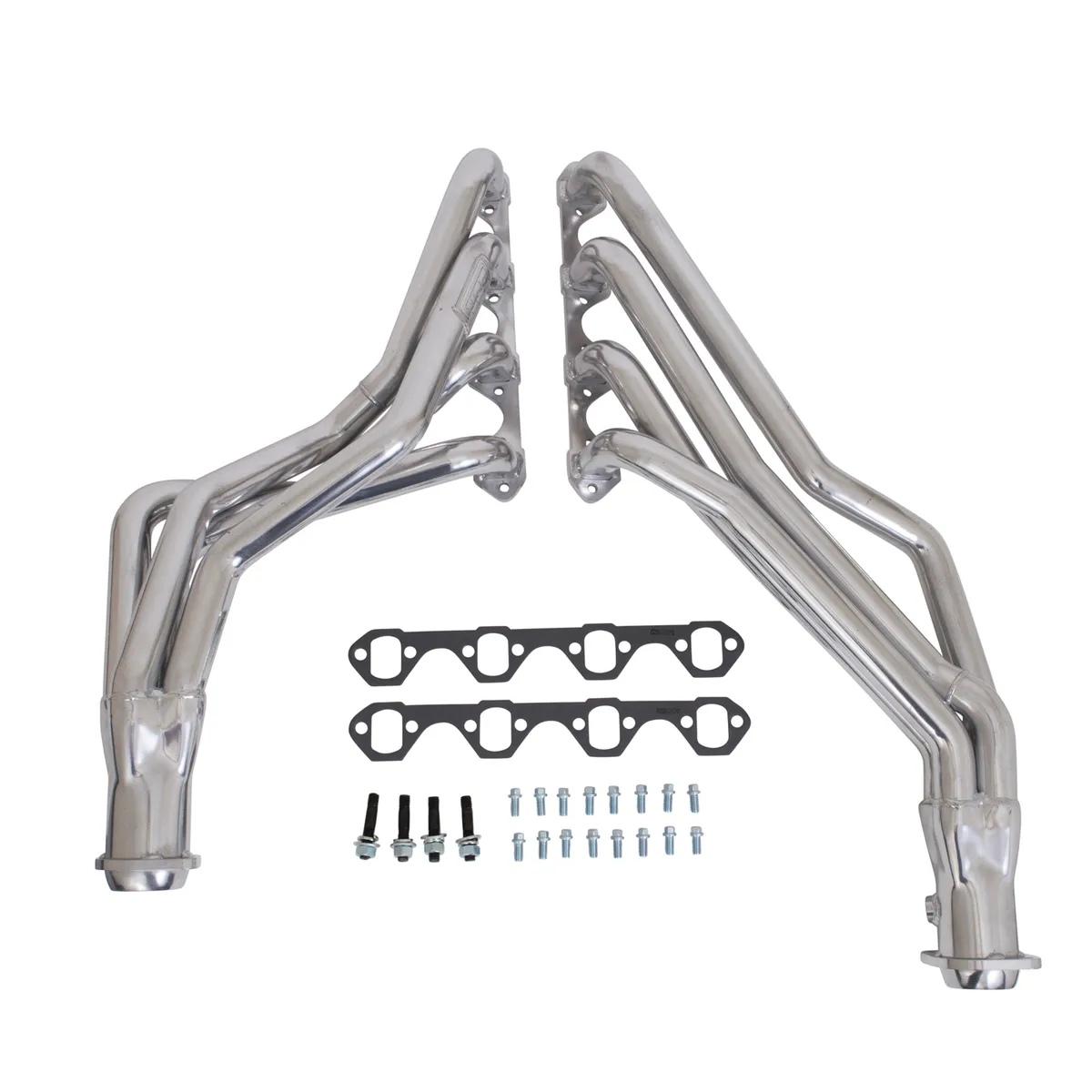 Ford Mustang 5.0 1-5/8 Long Tube Exhaust Headers Automatic Trans Polished Silver Ceramic 79-93 product image