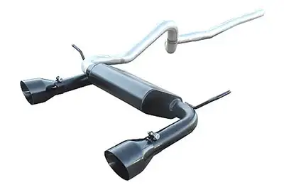 Pypes Performance exhaust Cat Back Exhaust System 07-18 Wrangler JK 2 Door Split Rear Dual Exit 2.5 in Intermediate And Tail Pipe Street Pro Muffler/Hardware/4.5 in Black Tips Incl Natural Finish 409 Stainless Steel Pypes Exhaust