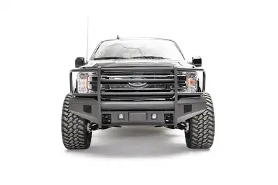 Fab Fours Elite Front Bumper; 2 Stage Black Powder Coated; w/Full Guard;