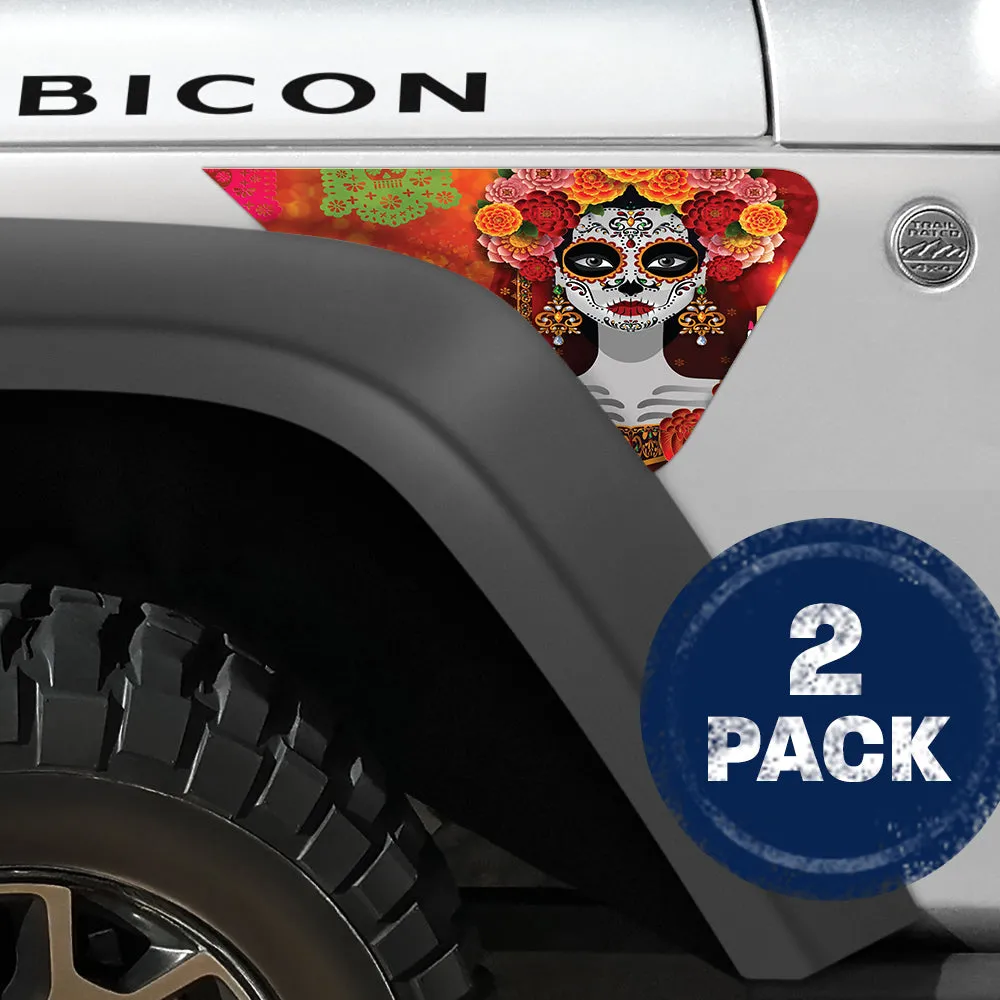 Day of the Dead 2pc Vinyl Fender Decal product image